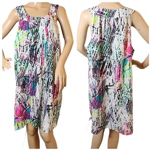 Lane Bryant Neon Paint Splattered flowy tank mini dress. Women's size 14/16. 1X